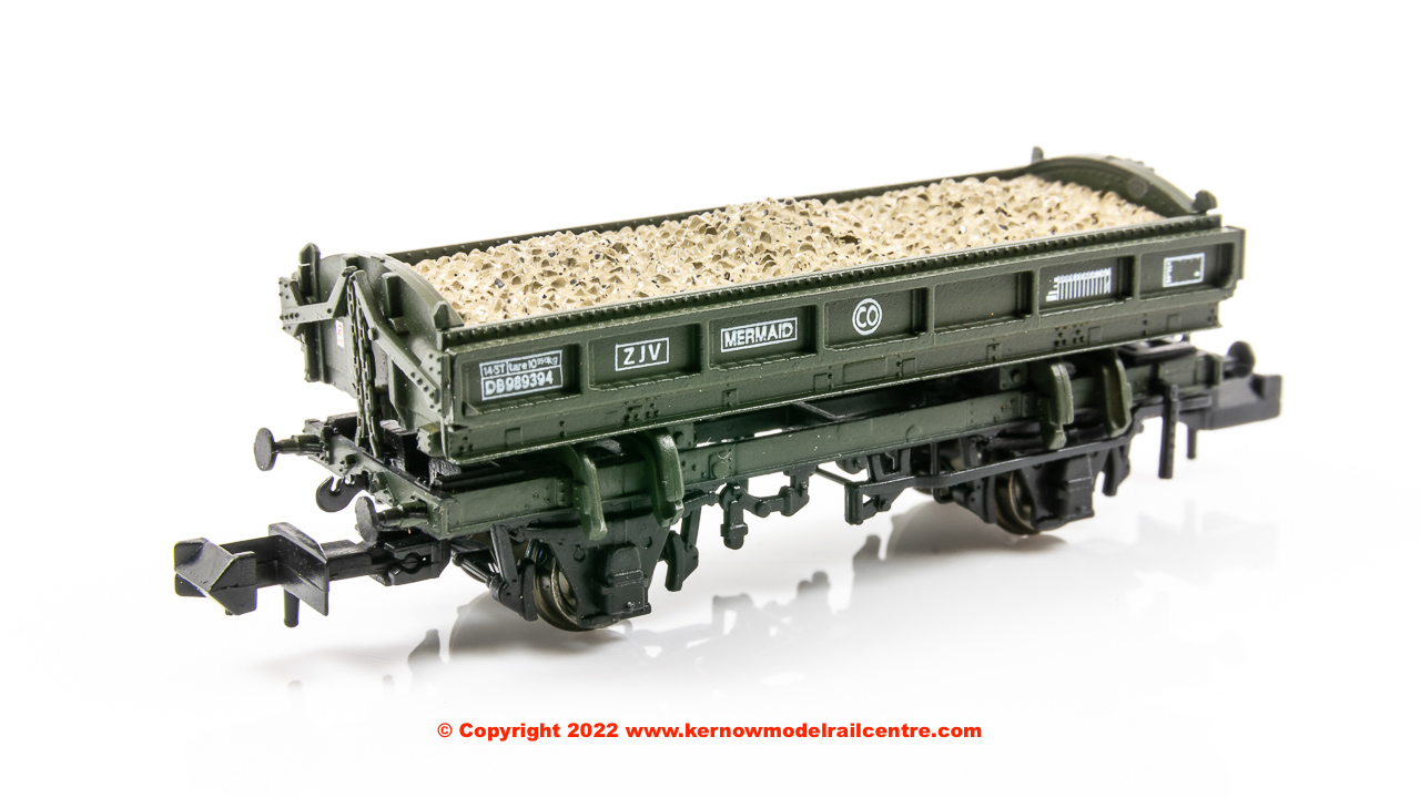 E87537 EFE Rail 14T 'Mermaid' Side Tipping Ballast Wagon number BD989394 - BR Departmental Olive Green